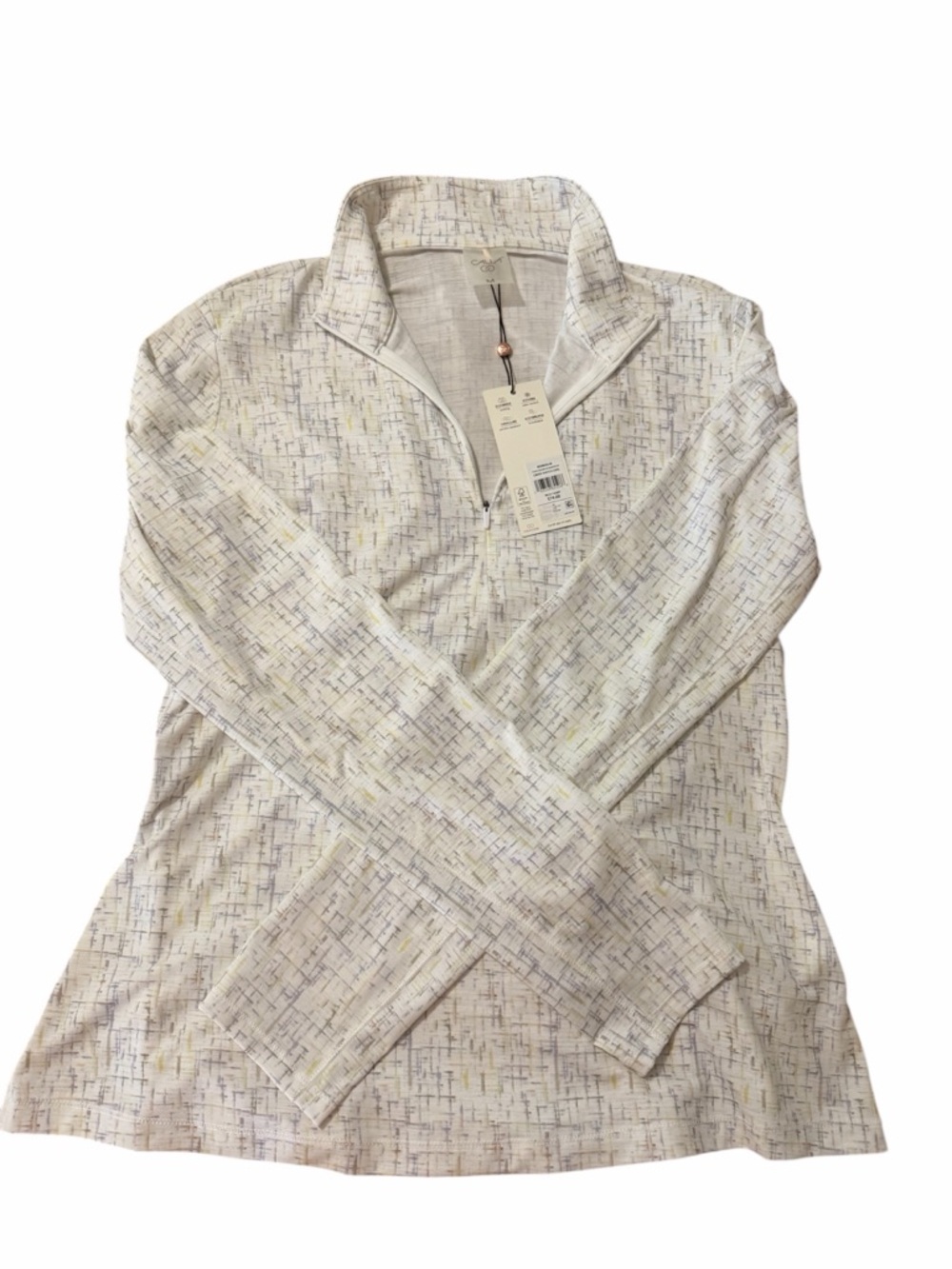 Calia Tissue Texture UV Quarter Zip Pullover M NWT
